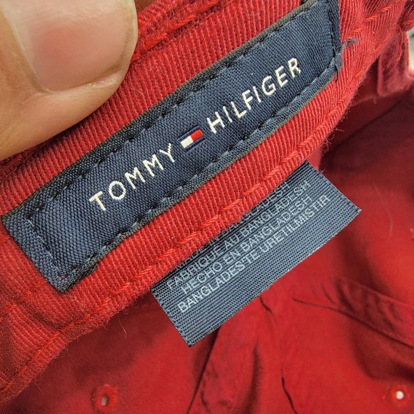Tommy Hilfiger Embroidered Ardin Hat Cap Red Casual Adjustable Lightweight - Picture 8 of 11